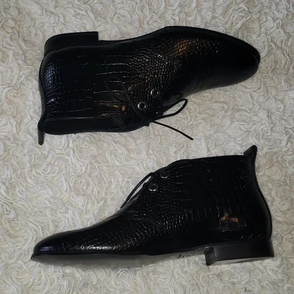 Rag & Bone Audrey Desert Boot Black Croco 10 nwt